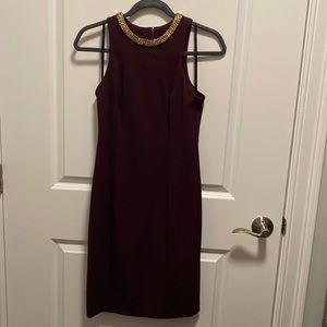 Calvin Klein Bodycon Dress w/Gold Necklace (not detachable)